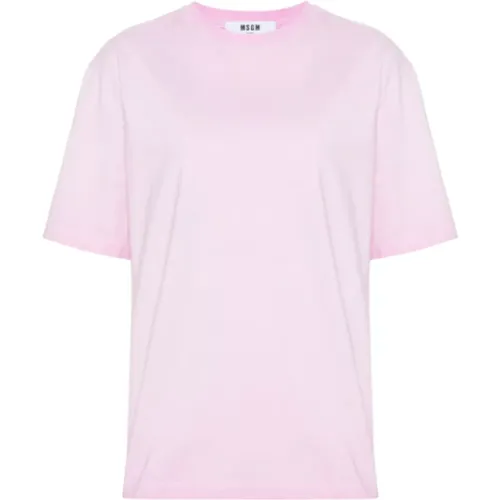 Rosa T-Shirt mit einzigartigem Design , Damen, Größe: M - MSGM - Modalova