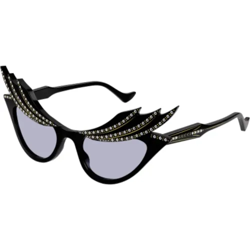 Cat Eye Sunglasses in Glossy Acetate with Crystals Gg1094S-001 , unisex, Sizes: 50 MM - Gucci - Modalova