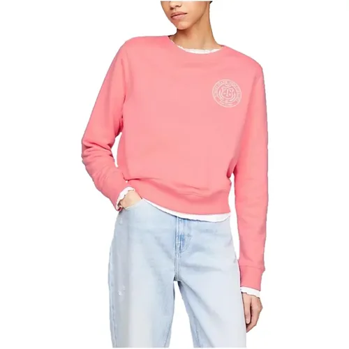 Luxe Reg Prep Sweatshirt mit authentischem Print , Damen, Größe: M - Tommy Hilfiger - Modalova