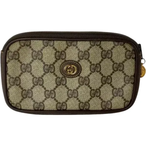 Pre-owned Clutches, female, , Size: ONE SIZE Canvas Home-Office 7 x 1 x 4 7/10 B-Good - Gucci Vintage - Modalova