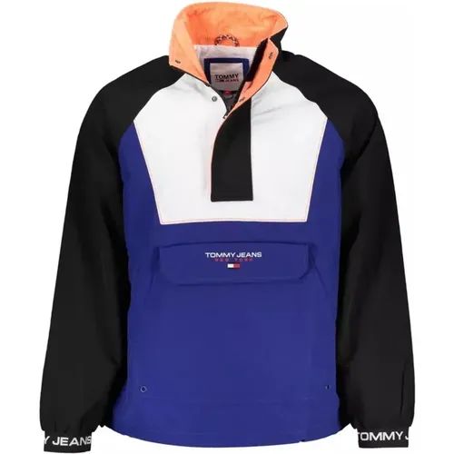 Blaue Polyamidjacke mit Stickerei - Tommy Hilfiger - Modalova