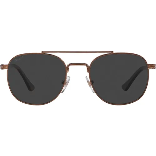 Elegant Polarized Sunglasses with Metal Frame and Tortoiseshell Arms , unisex, Sizes: 53 MM - Persol - Modalova