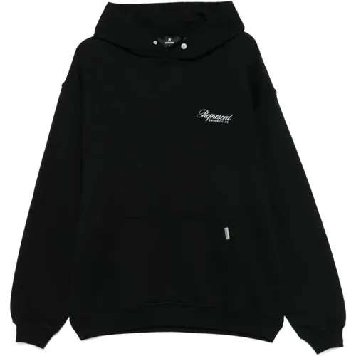 Hoodies, male, , Size: S Grey Hooded Sweater with Logo Print - Represent - Modalova