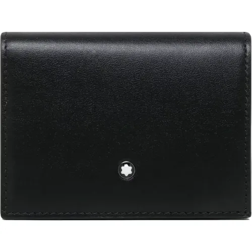 Wallets & Cardholders, male, , Size: ONE SIZE Leather Zip Wallet with Emblem - Montblanc - Modalova