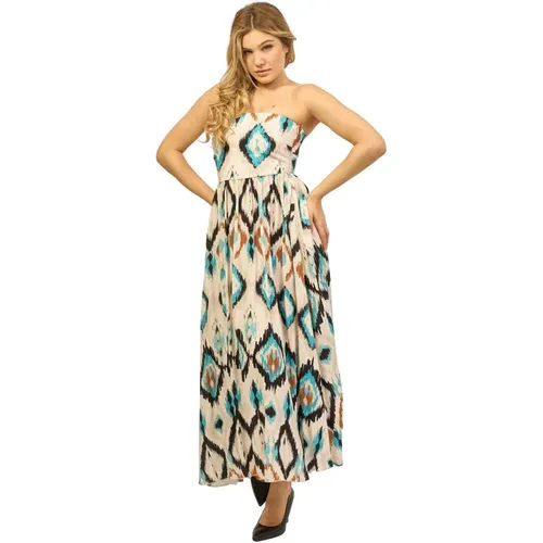 Sleeveless Diamond Pattern Maxi Dress , female, Sizes: L, 2XS, M - Jijil - Modalova