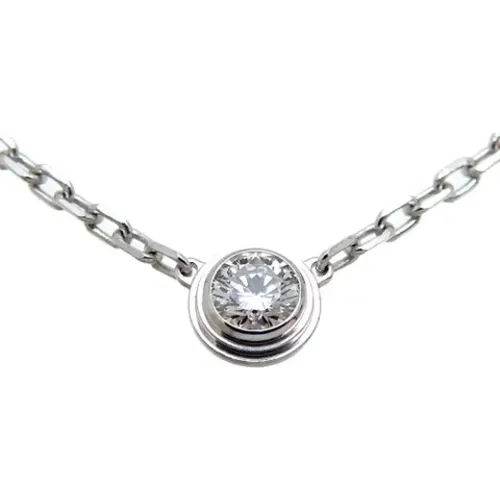 Pre-owned White Gold necklaces , female, Sizes: ONE SIZE - Cartier Vintage - Modalova