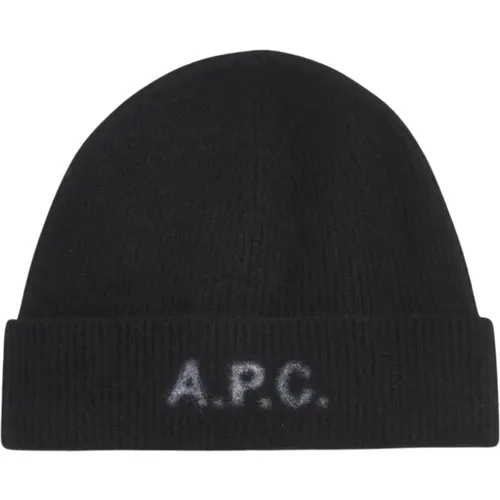 Beanies, male, , Size: ONE SIZE Merino Wool Harry Beanie Hat - A.p.c. - Modalova