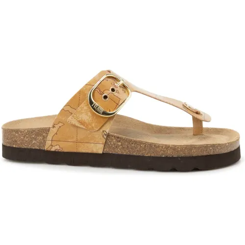 Natürliche Eco Nappa Flip-Flop Sandalen , Damen, Größe: 41 EU - Alviero Martini 1a Classe - Modalova