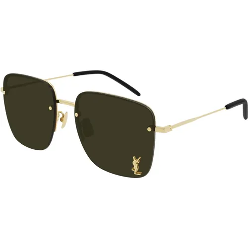 Gold/ Sunglasses SL 312 M,Gold/Braun getönte Sonnenbrille SL 312 M,Sl 312 M Sonnenbrille - Saint Laurent - Modalova