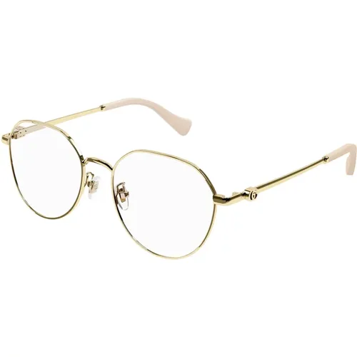 Goldene Brillengestelle , unisex, Größe: 50 MM - Gucci - Modalova