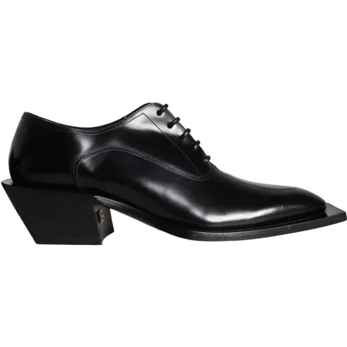 Laced Shoes, male, , Size: 12 US Calf Leather Derby Dress Shoes - Dolce & Gabbana - Modalova