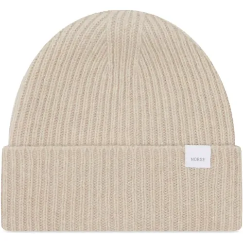 Beanies, male, , Size: ONE SIZE Wool Bonnet with Woven Tab - Norse Projects - Modalova