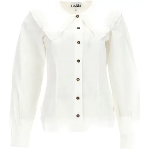 Fitted Shirt, 34 W FR , female, Sizes: XS, S - Ganni - Modalova