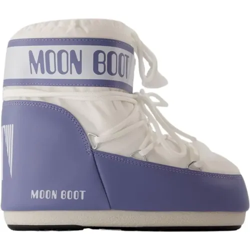 Grey/White Synthetic Low Boots , female, Sizes: 3 UK - moon boot - Modalova