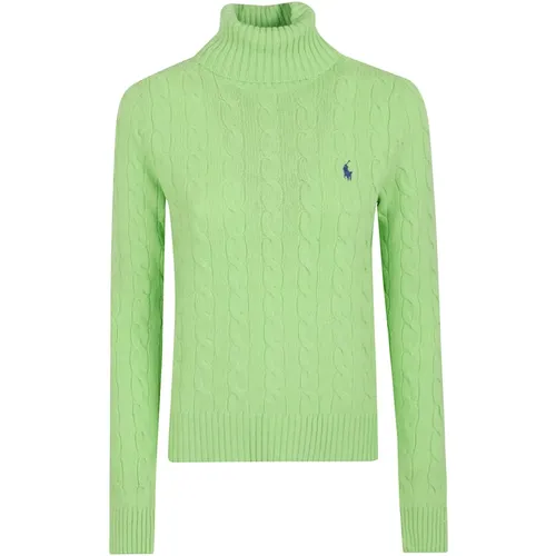 Turtlenecks, female, , Size: S Cable-Knit Turtleneck Sweater - Polo Ralph Lauren - Modalova