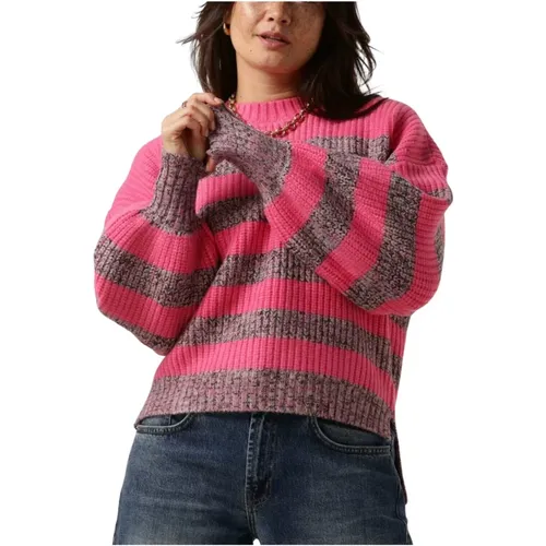 Rosa Melange Streifen Strickpullover - Co'Couture - Modalova