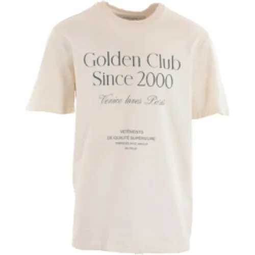 Oversize T-shirt with Logo Print , male, Sizes: L - Golden Goose - Modalova