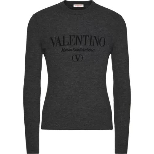 Anthracite Knit Sweater , male, Sizes: XL, L, M, S - Valentino - Modalova