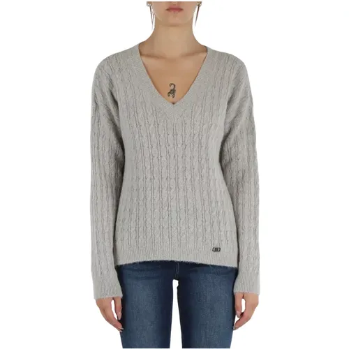 V-neck Alpaca Knit Sweater , female, Sizes: XS, L, M, S - Liu Jo - Modalova