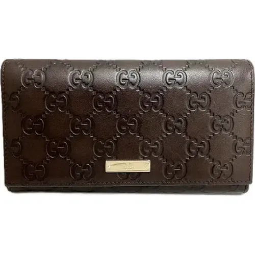 Pre-owned Wallets, male, , Size: ONE SIZE Pre-owned Leather wallets - Gucci Vintage - Modalova