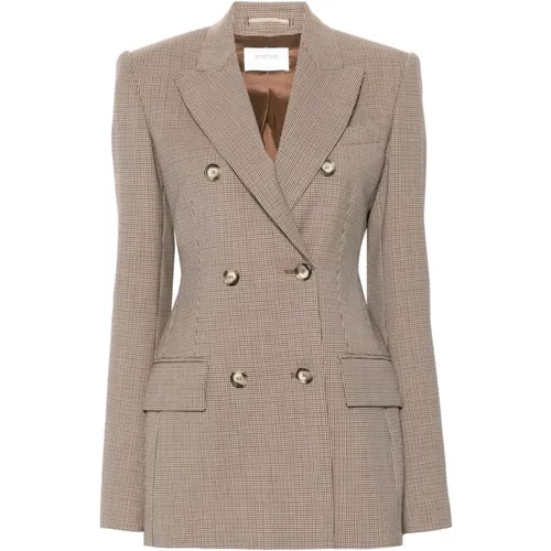 Houndstooth Pattern Double-Breasted Jacket , female, Sizes: XS, M - SPORTMAX - Modalova