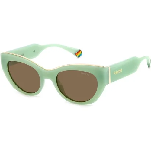 Grüne Resin Sonnenbrille mit UV-Schutz - Polaroid - Modalova