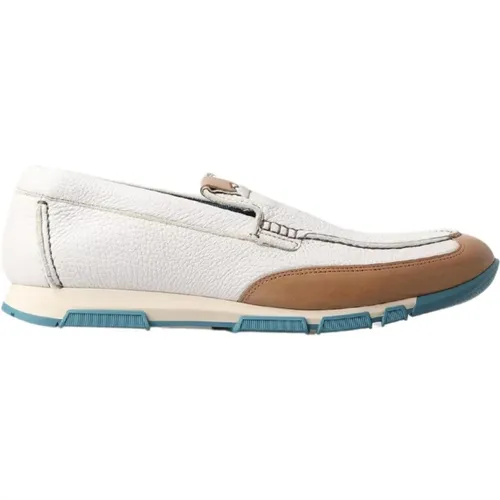 Weiße Leder Slipper Loafers Schuhe , Herren, Größe: 39 EU - Dolce & Gabbana - Modalova