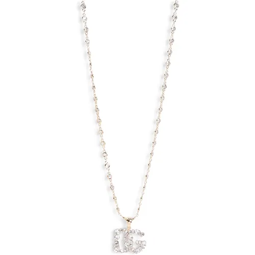 Logo Strass Necklace , female, Sizes: ONE SIZE - Dolce & Gabbana - Modalova