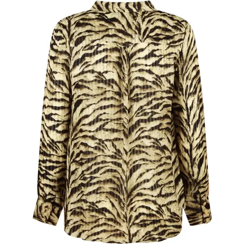 Gestreifte Jacquard-Bluse mit Zebra-Muster , Damen, Größe: XS - BA&SH - Modalova