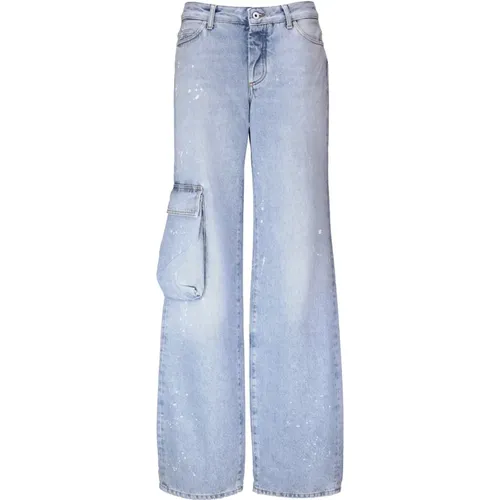 Klassische Denim 5-Pocket Jeans , Damen, Größe: W24 - Off White - Modalova