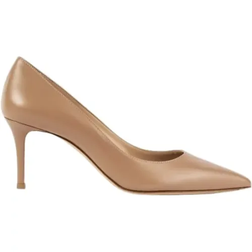 Pumps, female, , Size: 7 US Gianvito 70 pumps in beige leather - Gianvito Rossi - Modalova