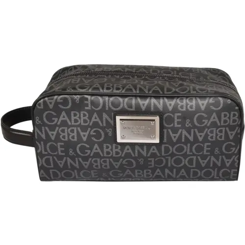 Logo-Print Wash Bag for Stylish Men , male, Sizes: ONE SIZE - Dolce & Gabbana - Modalova