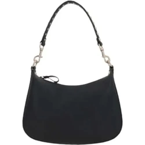 Leather Hobo Bag with Platinum Studs , female, Sizes: ONE SIZE - Valentino Garavani - Modalova