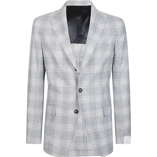 Blazers, male, , Size: 2XL Single-Breasted Wool Silk Cashmere Jacket - Eleventy - Modalova