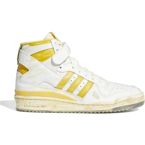 Sneakers, male, , Size: 9 US Cloud and Hazy Yellow Leather Sneakers - Adidas - Modalova