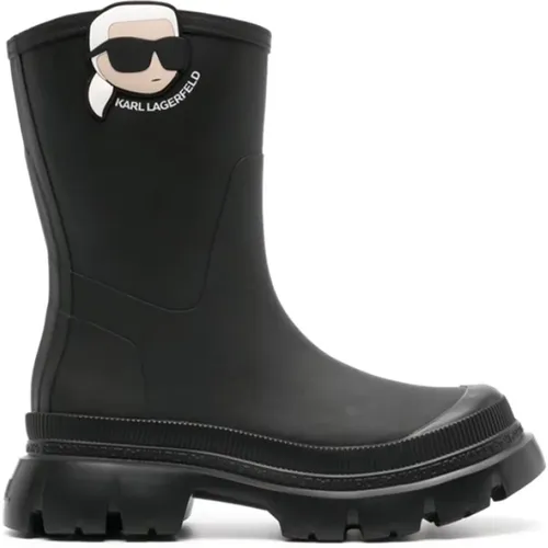 Signature Mini Ikonik Slip-On Boots , female, Sizes: 3 UK, 7 UK, 5 UK, 8 UK, 6 UK - Karl Lagerfeld - Modalova