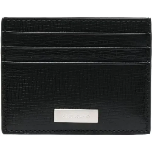 Wallets & Cardholders, male, , Size: ONE SIZE Leather Wallet with Logo Plaque - Salvatore Ferragamo - Modalova