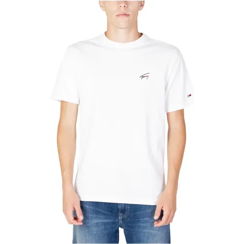 Mens Signature T-Shirt , male, Sizes: M, L - Tommy Jeans - Modalova
