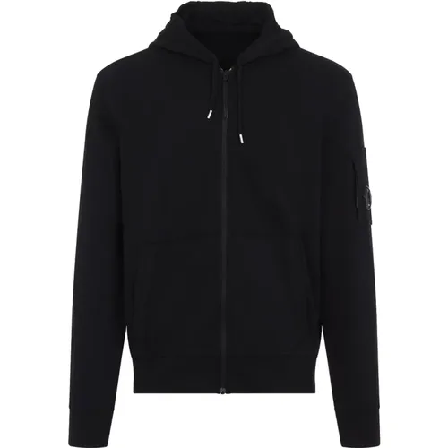 Zip-throughs, male, , Size: XL Light Fleece Zipped Hooded Sweatshirt - C.P. Company - Modalova