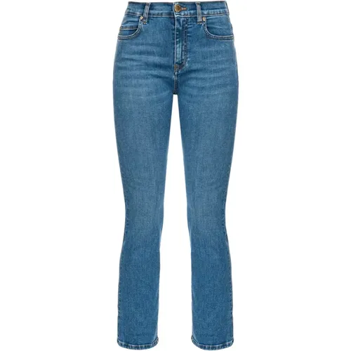 Vintage Bootcut Denim Stretch Jeans , Damen, Größe: W32 - pinko - Modalova