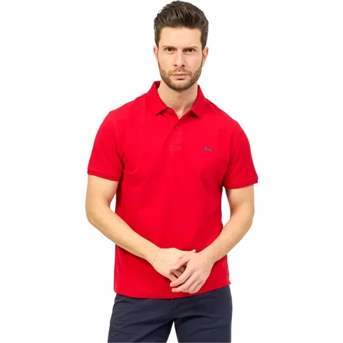 Rotes Poloshirt mit Kontrastdetail , Herren, Größe: 2XL - Harmont & Blaine - Modalova