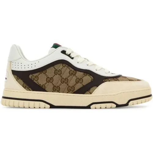 White Canvas Sneakers with Web-Stripe , male, Sizes: 10 UK, 11 UK, 9 UK, 8 UK, 7 UK, 9 1/2 UK, 8 1/2 UK - Gucci - Modalova