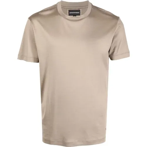 Lyocell/Baumwoll T-Shirt, 70% Lyocell, 30% Baumwolle , Herren, Größe: 2XL - Emporio Armani - Modalova