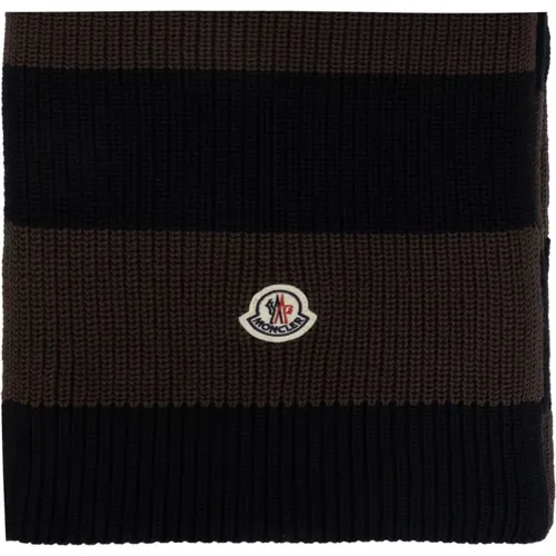 Winter Scarves, male, , Size: ONE SIZE Cotton Scarf - Moncler - Modalova