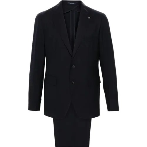 Single Breasted Suits, male, , Size: L Wool-Silk Suit Set - Tagliatore - Modalova