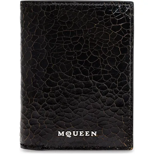 Wallets & Cardholders, male, , Size: ONE SIZE Leather card holder - alexander mcqueen - Modalova