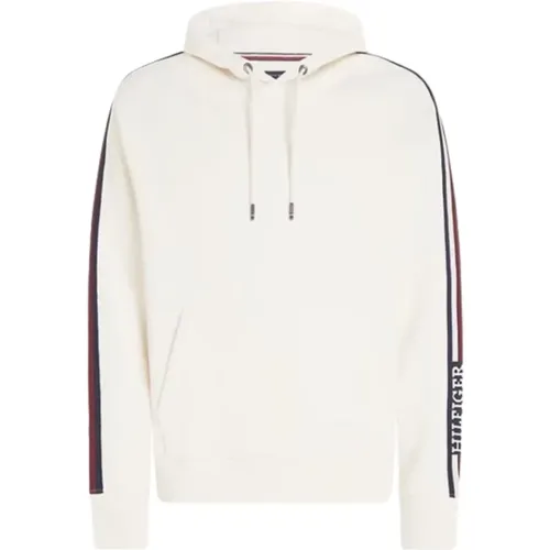 Herren Hoodie mit globalen Streifenärmeln , Herren, Größe: L - Tommy Hilfiger - Modalova