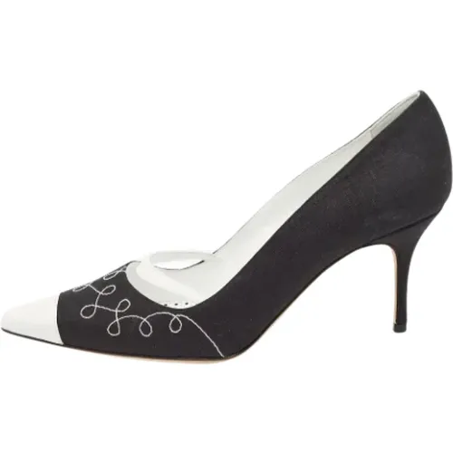 Pre-owned Canvas heels , female, Sizes: 6 1/2 UK - Manolo Blahnik Pre-owned - Modalova