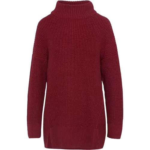 Hochgeschlossener Strickpullover , Damen, Größe: L - comma - Modalova