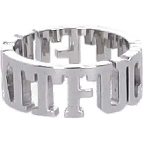 Rings, male, , Size: 46 MM Mens Silver Stainless Steel Graphic Ring - HUF - Modalova